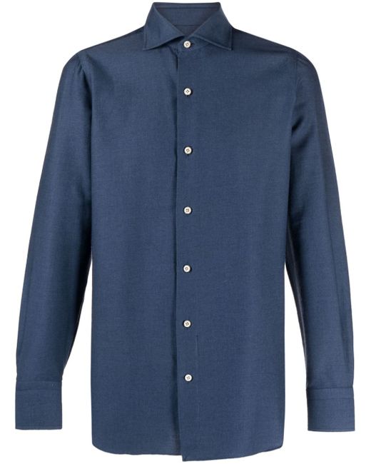 Finamore 1925 Napoli long-sleeve cotton-blend shirt