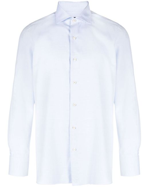 Finamore 1925 Napoli long-sleeve cotton-silk shirt