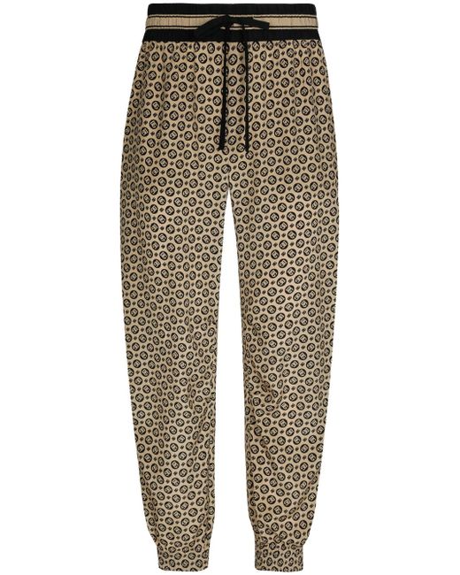 Dolce & Gabbana monogram-pattern print silk trousers