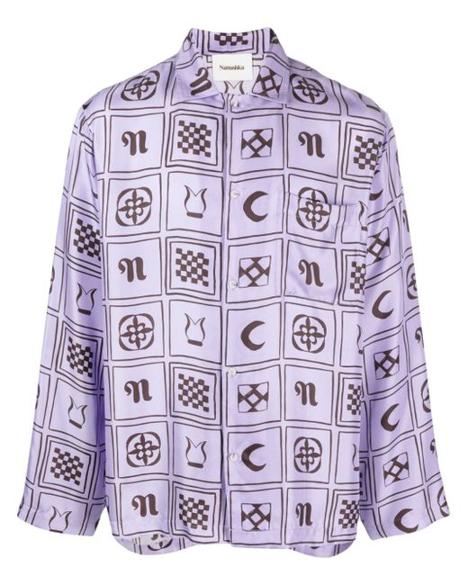 Nanushka graphic-print long-sleeve shirt