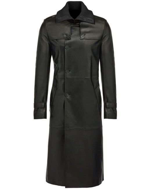 Ferragamo belted leather trench coat