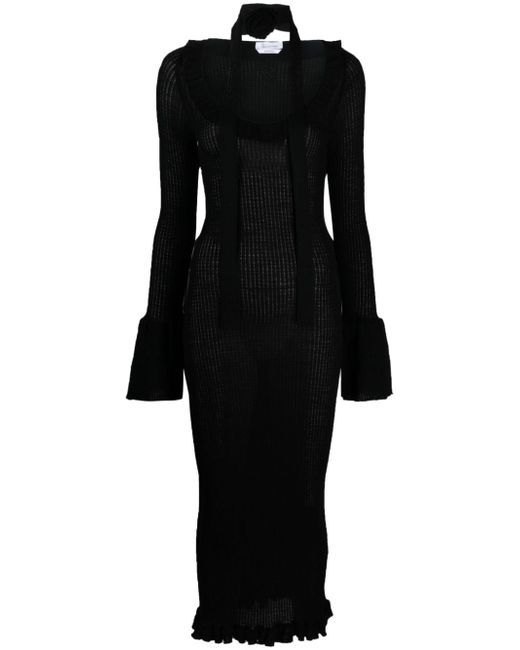 Blumarine ruffle-detailing ribbed-knit dress