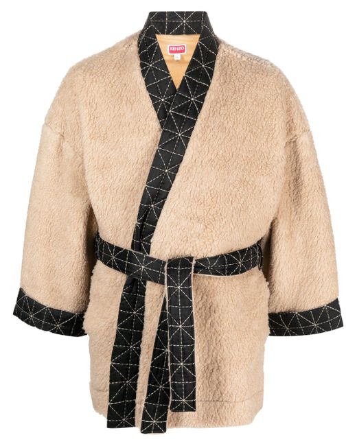 Kenzo Archive Logo fleece wrap-front jacket