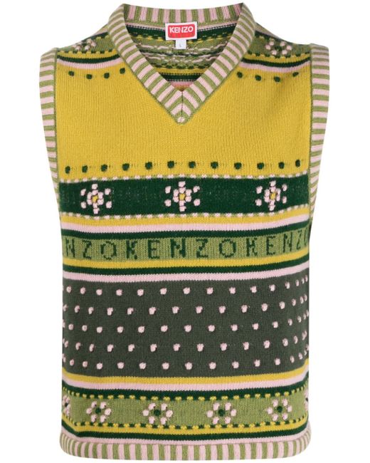 Kenzo fair isle intarsia-knit vest