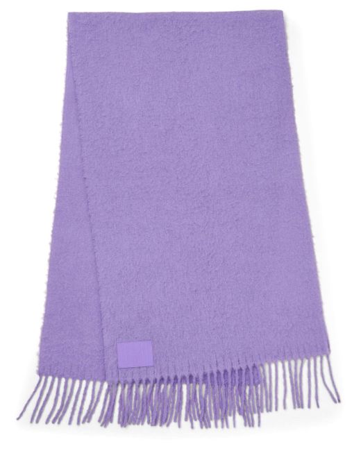 Marc Jacobs Cloud logo-patch fringed scarf