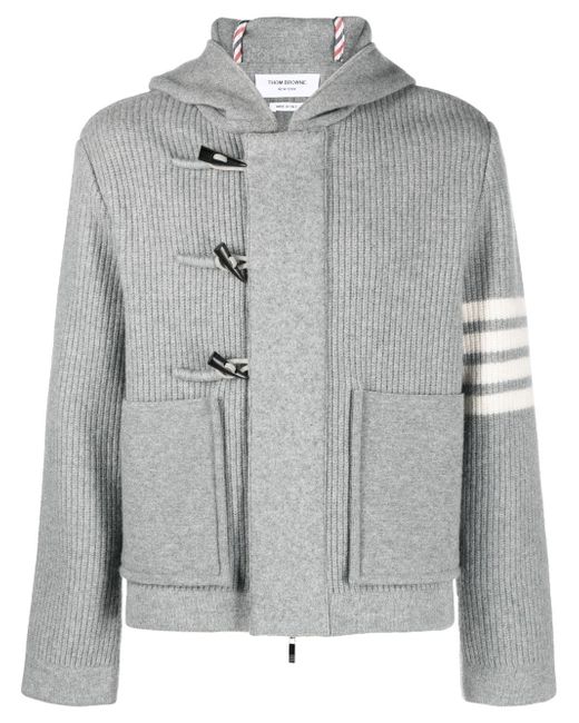 Thom Browne virgin-wool hooded duffle jacket