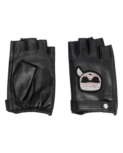 Karl Lagerfeld K/Ikonik 2.0 rhinestone-embellished gloves