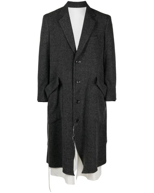 Sulvam piping wool-blend coat