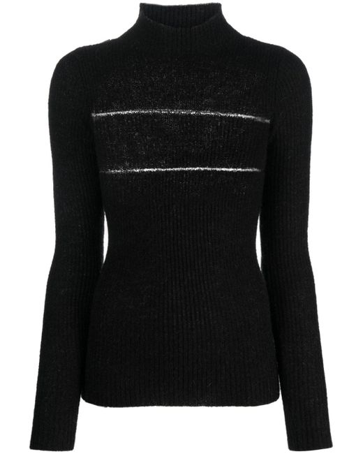 Msgm sheer-panel knitted jumper