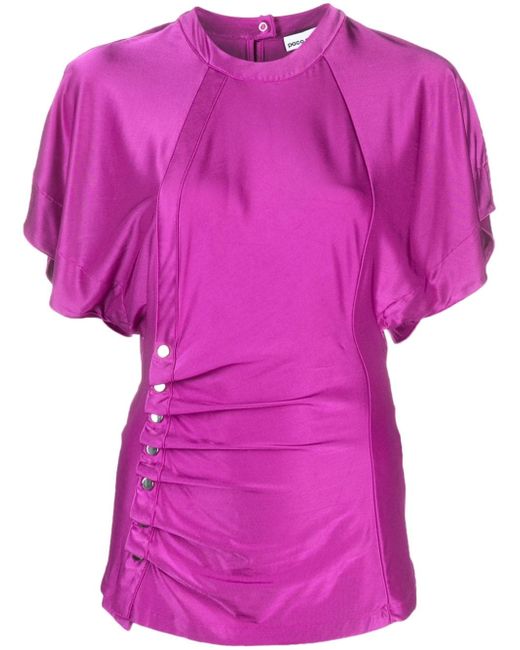 Rabanne ruched satin-jersey top