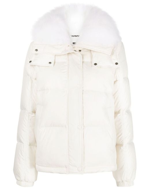 Yves Salomon fur-trim hooded puffer jacket