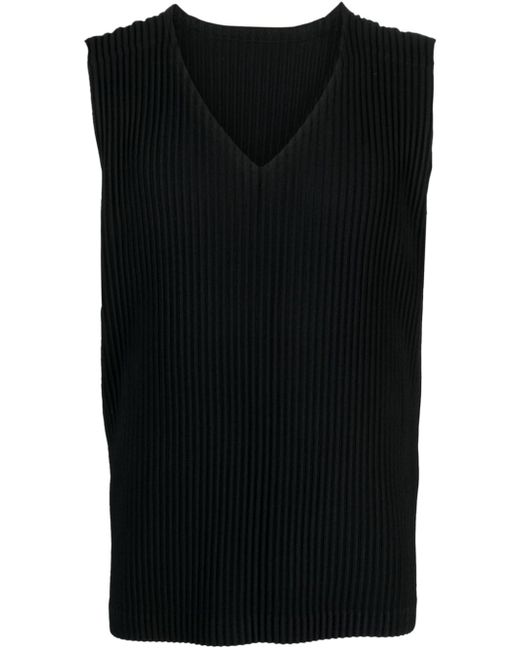 Homme Pliss Issey Miyake V-neck pleated tank top