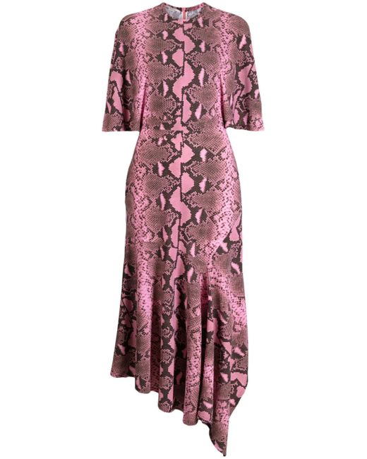 Stella McCartney snake-print asymmetric-design dress
