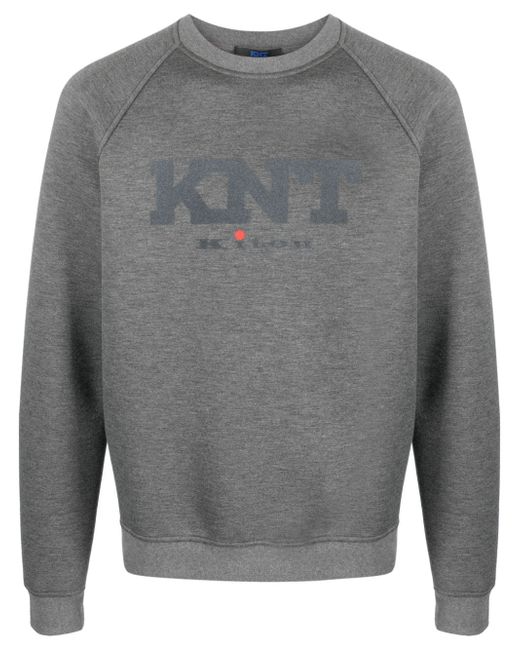 Kiton logo-print raglan-sleeve sweatshirt