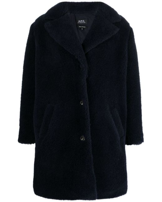 A.P.C. Nicolette brushed single-breasted coat