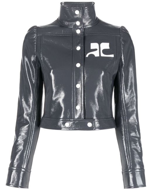 Courrèges Iconic vinyl cropped jacket
