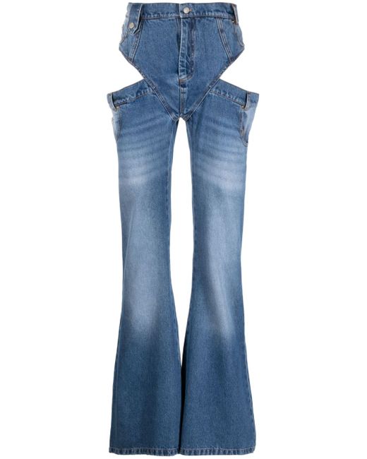 EGONlab. cut out-detail cotton jeans