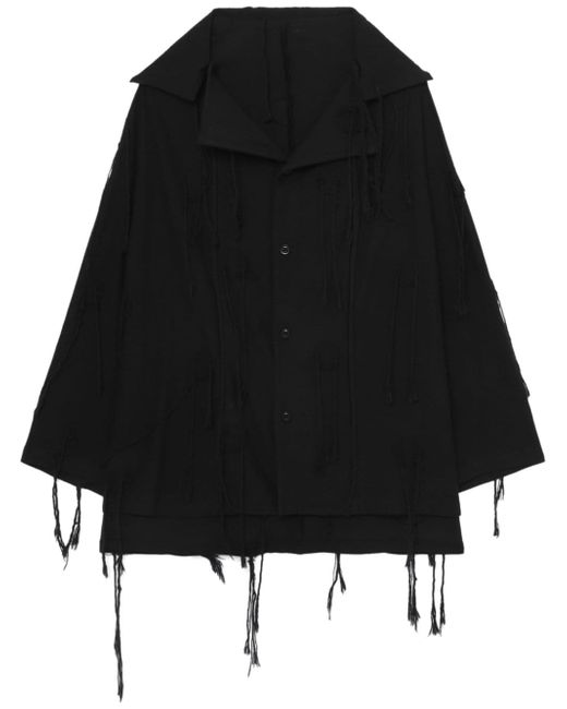 Y's frayed-detailing cape