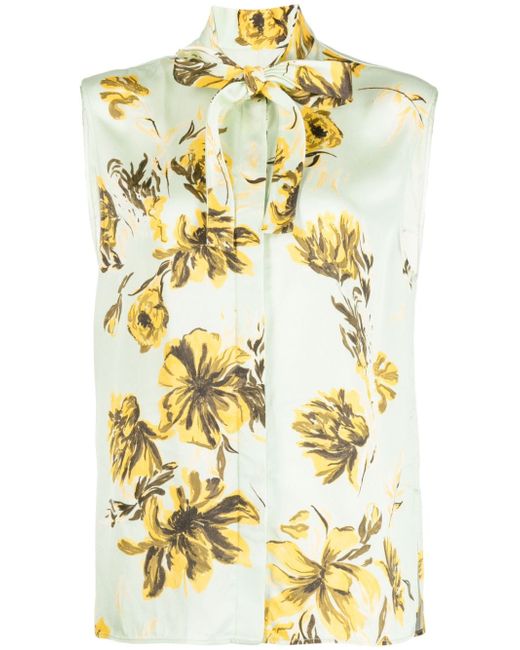 Jil Sander floral-print sleeveless blouse