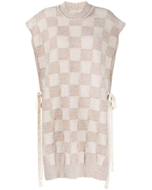 Uma Wang checkerboard-pattern knitted vest