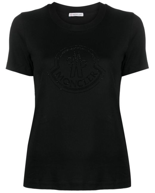 Moncler crystal-embellished logo T-shirt