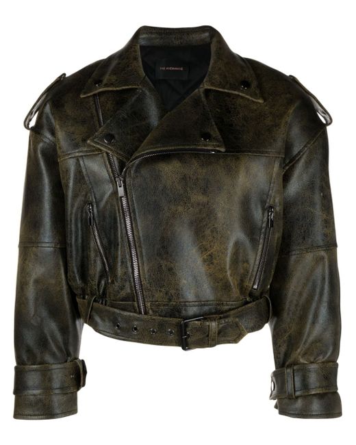 The Andamane Nova cropped faux-leather biker jacket