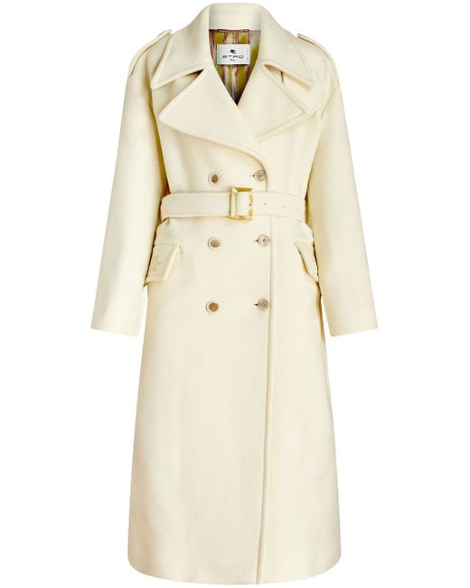 Etro belted-waist double-breasted coat