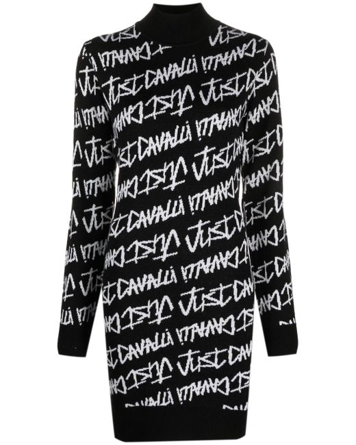 Just Cavalli intarsia-knit logo dress