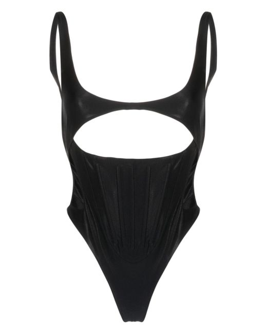 Mugler corseted cut-out swimsuit