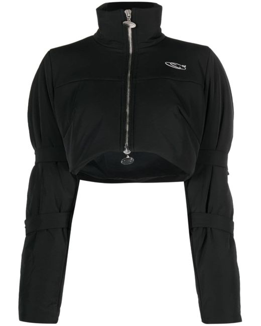 Cannari Concept logo-print cropped padded jacket