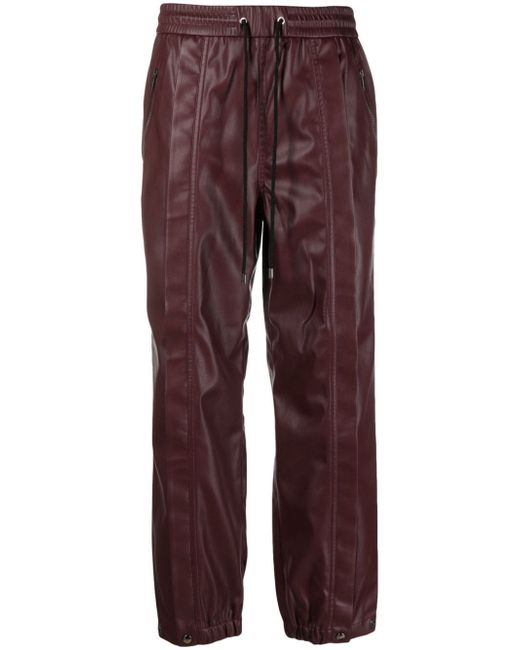 Iceberg faux-leather straight-leg trousers