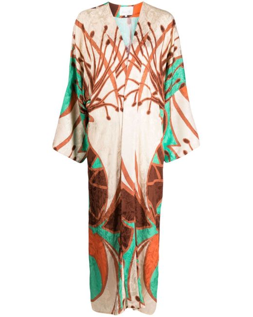Johanna Ortiz graphic-print wide-sleeve kimono