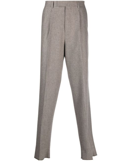 Z Zegna pressed-crease tailored-cut trousers
