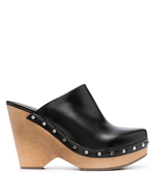 Isabel Marant 110mm wedge-heel leather clogs