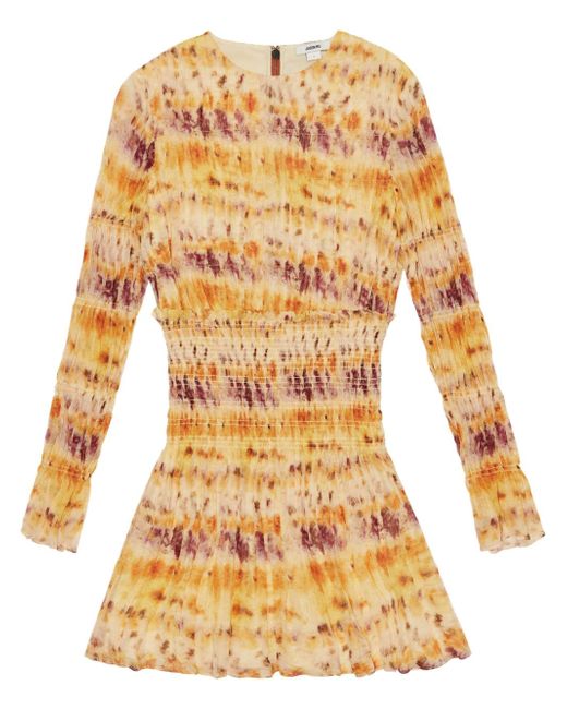 Jason Wu floral-print smocked silk minidress