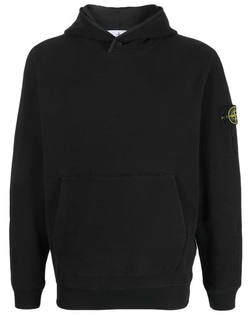 Stone Island Compass-patch cotton hoodie
