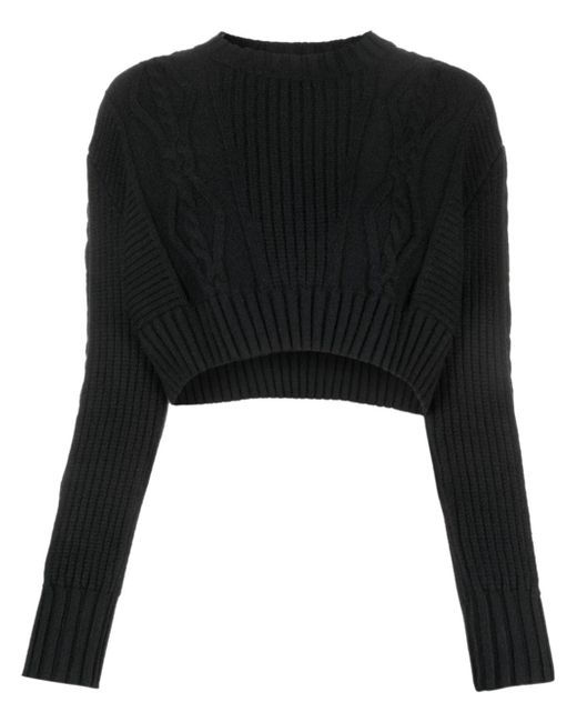 Patrizia Pepe cropped cable-knit jumper