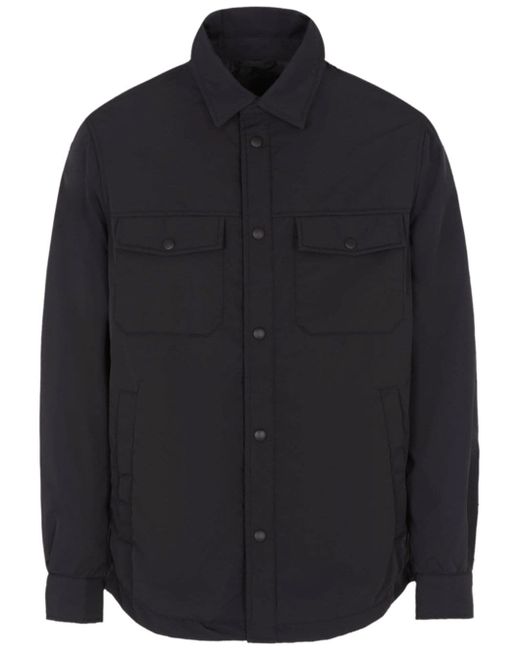 Armani Exchange logo-print button-up shirt jacket