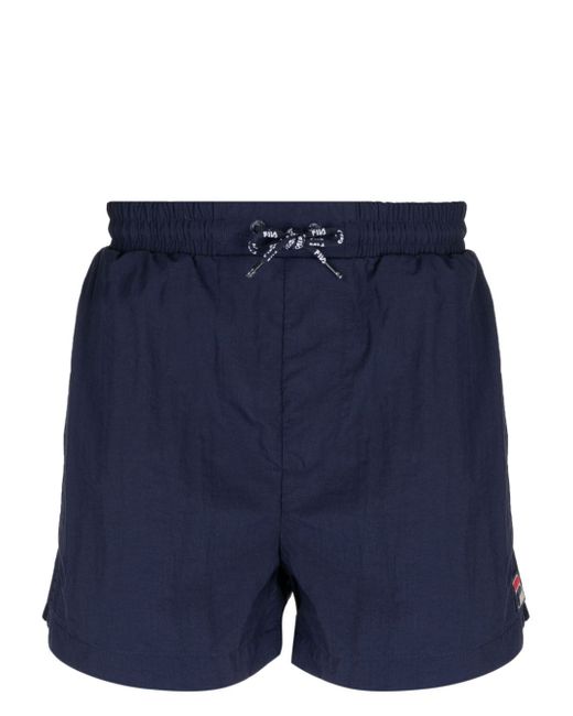 Fila logo-embroidered drawstring swim shorts