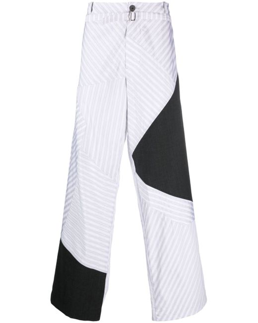 Kiko Kostadinov stripe-panelled wide-leg trousers