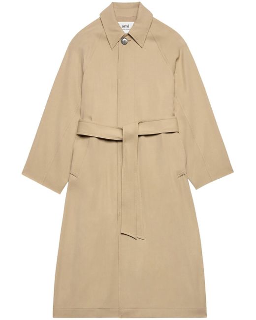 AMI Alexandre Mattiussi single-breasted belted trench coat