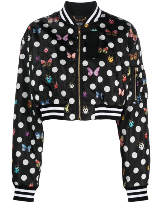 Versace x Dua Lipa Butterflies cropped bomber jacket