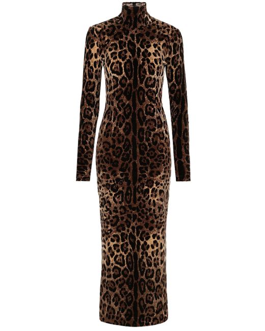 Dolce & Gabbana leopard-print mid-length dress