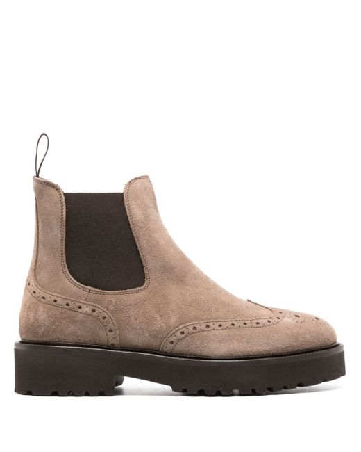 Doucal's perforated slip-on suede boots