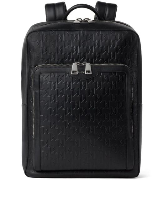 Karl Lagerfeld K/LOOM monogram-embossed leather backpack