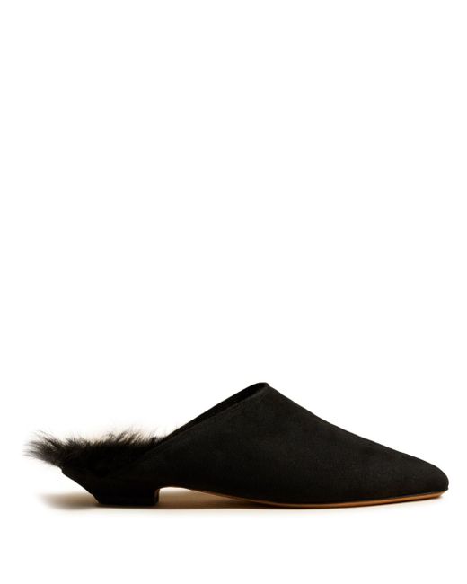 Khaite The Otto shearling-lined suede mules