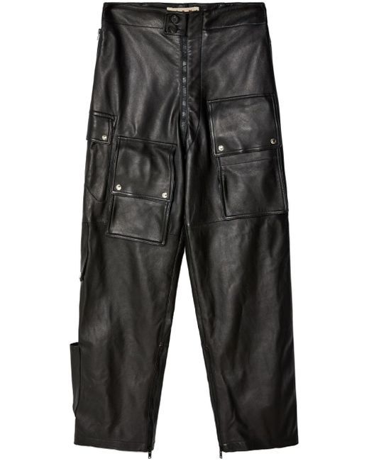 Marni leather straight-leg trousers