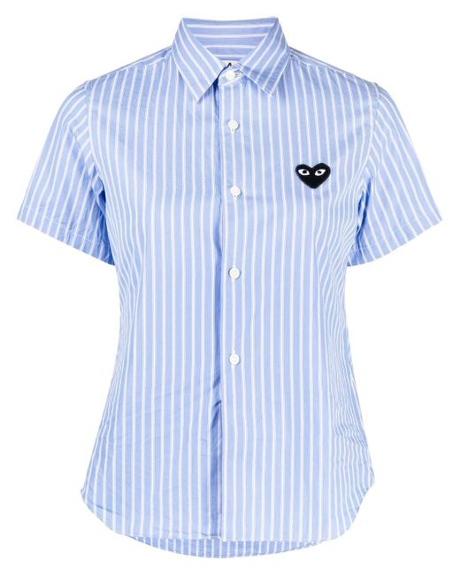 Comme Des Garçons Play striped-print short-sleeved shirt