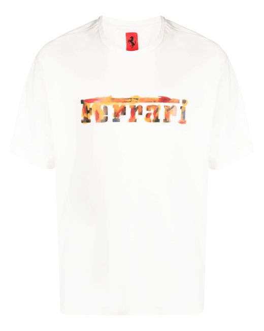 Ferrari painterly-logo jersey T-shirt