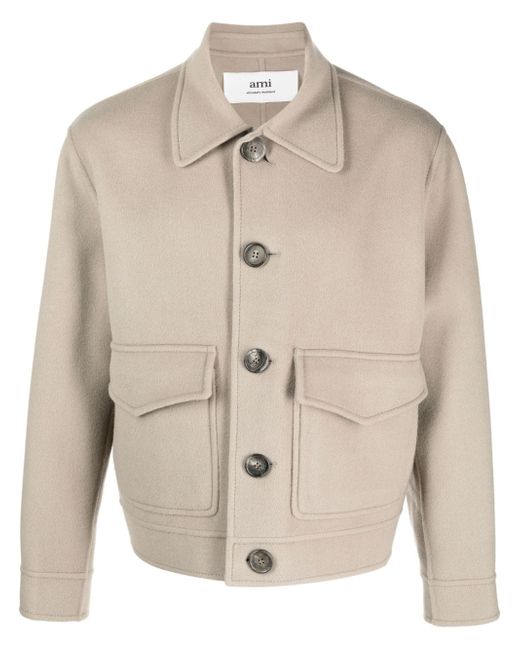 AMI Alexandre Mattiussi pointed-collar buttoned jacket